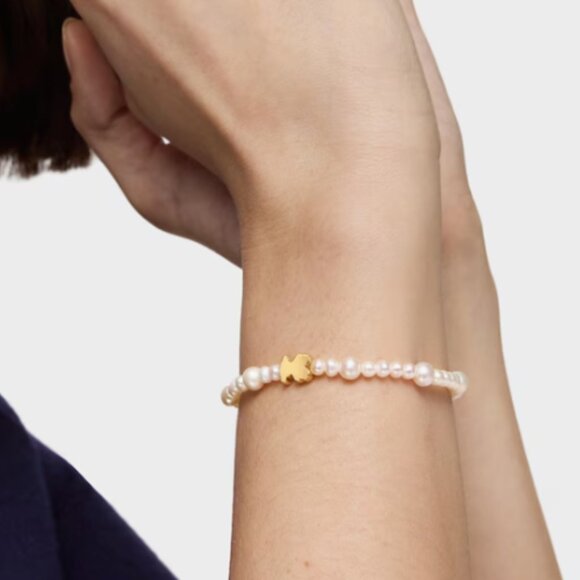 Tous Elastic Cultured Pearl Bracelet with Bear Motif Sweet Dolls - Picture 6 of 10